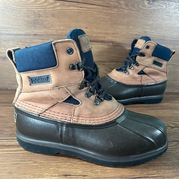 L.L. BEAN Maine Hunting Shoe Brown Leather Duck Boots Women’s Size 8 Shoes - Picture 1 of 10